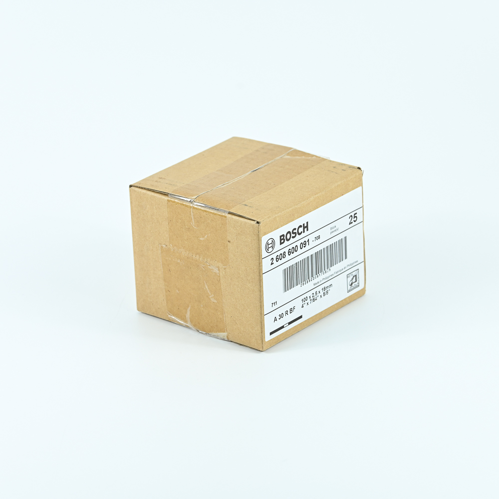 BOSCH แผ่นตัดเหล็ก 4นิ้ว #2608600091 (100x2.5x16mm. A30R 2G) (25แผ่น/กล่อง)