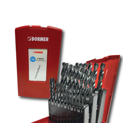DORMER A190 #204set ดอกเจาะเหล็กก้านตรง 25 ตัวชุด 1.0-13.0mmx0.5mm