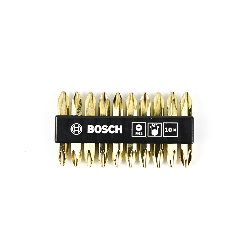 BOSCH ดอกไขควงลม สีทอง PH2x45mm. #2608521041 (10ดอก/แพ็ค)