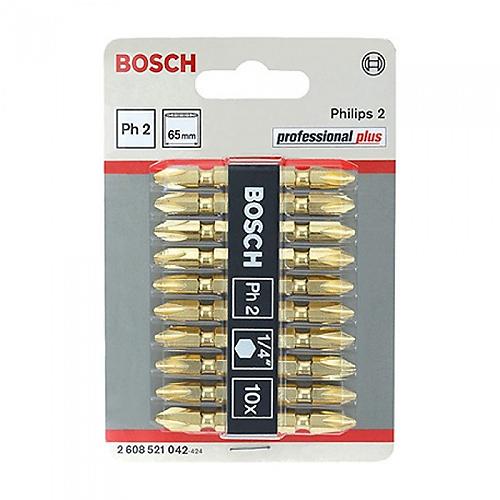 SKI - สกี จำหน่ายสินค้าหลากหลาย และคุณภาพดี | BOSCH ดอกไขควงลม สีทอง PH2x65mm. #2608521042 (10ดอก/แพ็ค)