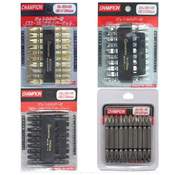 SKI - สกี จำหน่ายสินค้าหลากหลาย และคุณภาพดี | CHAMPION ดอกไขควงลม 2หัว แบน 2x65mm สีทอง