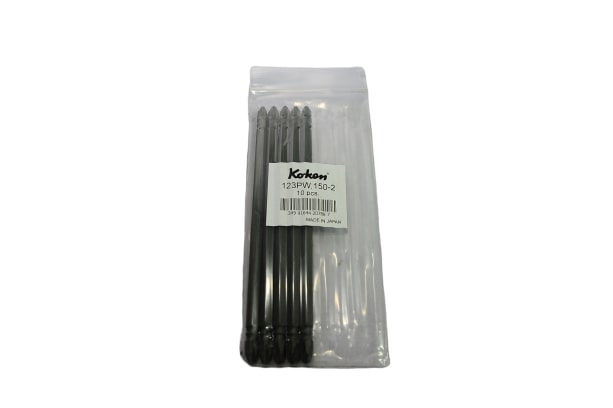 KOKEN 123PW ดอกไขควงลม หัวแฉก 2 หัว #2x150mm. 6P แกน 1/4นิ้ว