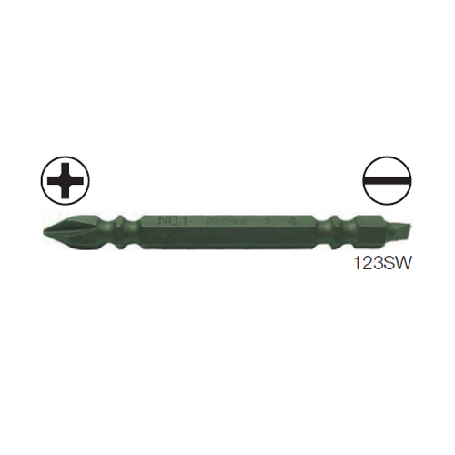 SKI - สกี จำหน่ายสินค้าหลากหลาย และคุณภาพดี | KOKEN 123SW ดอกไขควงลม หัวแบน-แฉก #2x5.5x75mm. 6P แกน 1/4นิ้ว