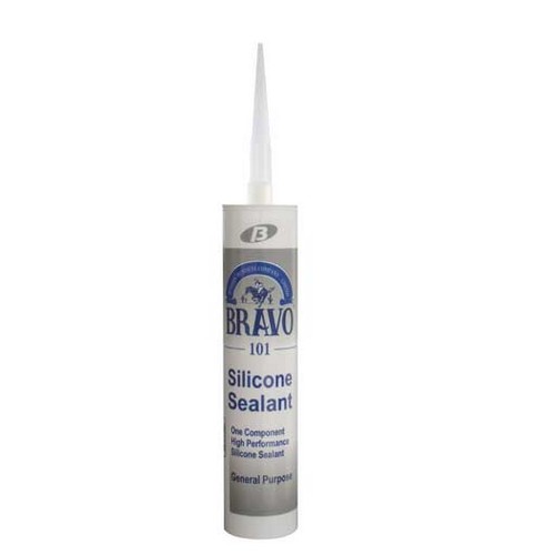 BRAVO กาวซิลิโคน #101 สีอลูมิเนียม (ราคาต่อหลอด , 1 กล่องมี 25หลอด)