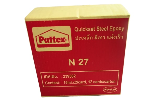 DURO TPS-5 (PATTEX) #27 กาวติดเหล็กหลอดคู่ สีเหล็ก แห้งเร็ว