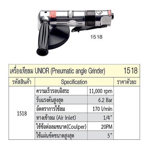 UNIOR 1518 เครื่องเจียลม 5นิ้ว 170L/min 11000rpm