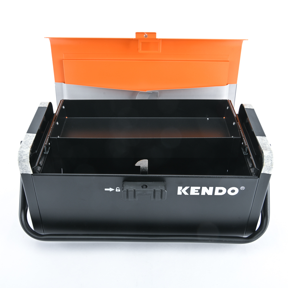 KENDO 90210 กล่องเครื่องมือเหล็ก 16นิ้วพร้อมลิ้นชักเลื่อนด้านบน 40x18x20cm