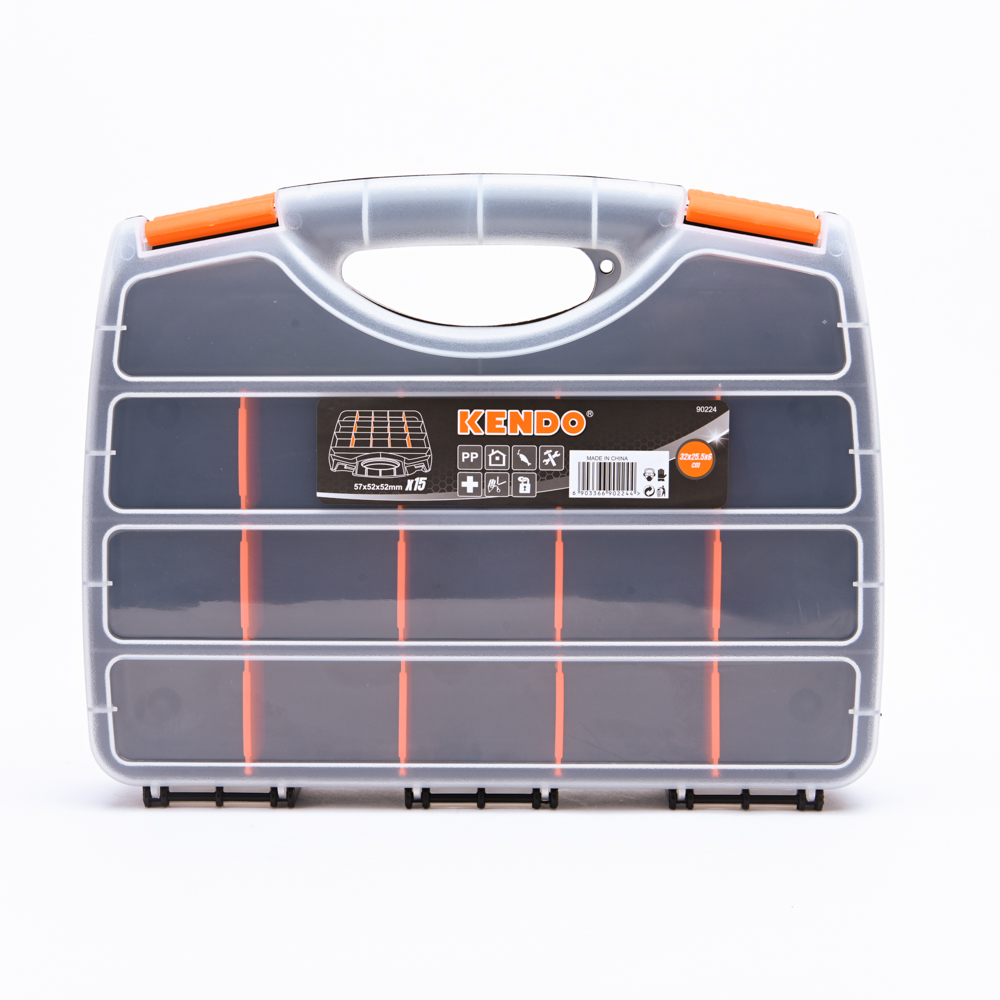KENDO 90224 กล่องเครื่องมือพลาสติก 15 ช่อง 32x25.5x6cm