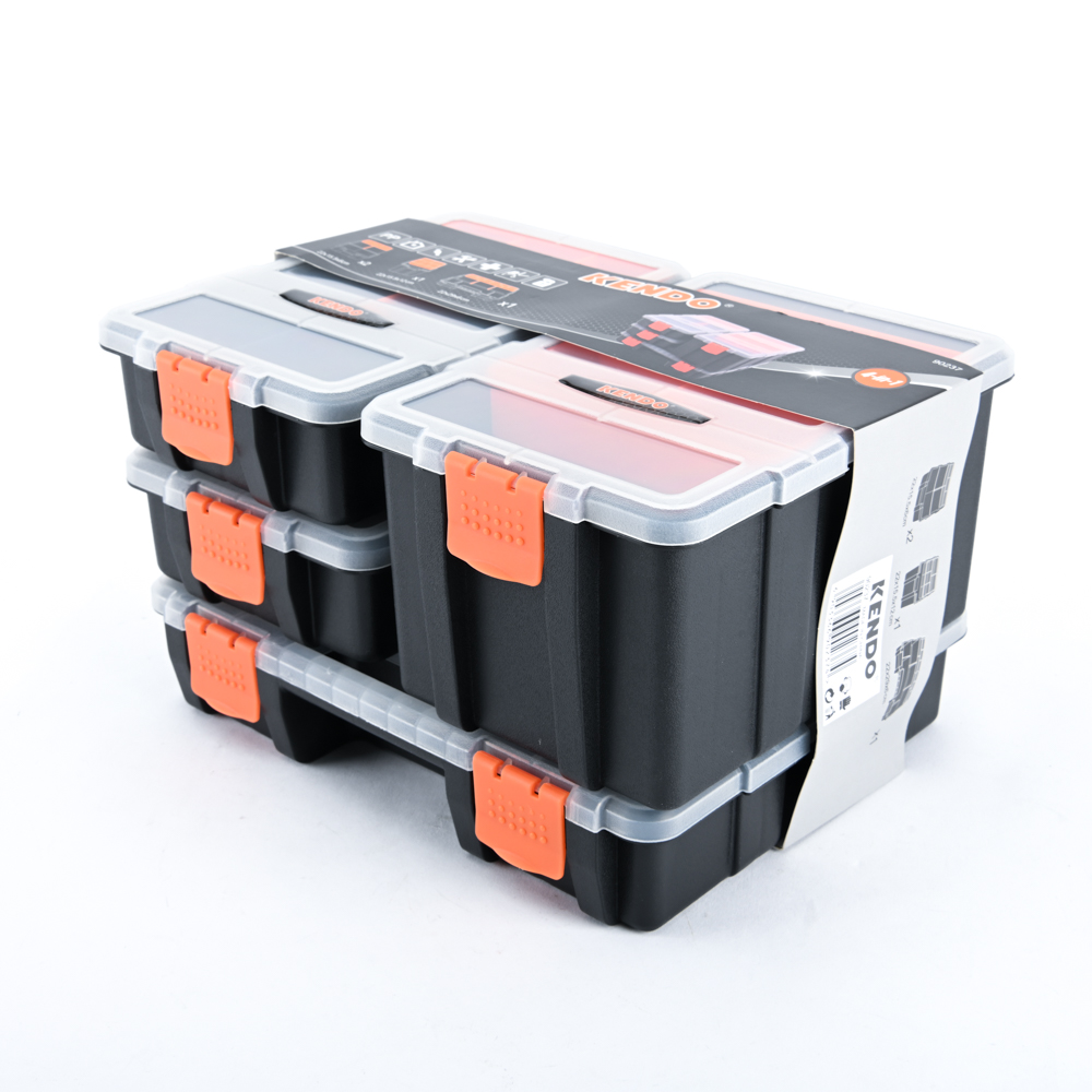 KENDO 90237 กล่องเครื่องมือพลาสติก 4 ชิ้น/ชุด