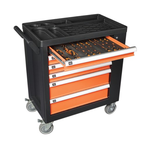 SKI - สกี จำหน่ายสินค้าหลากหลาย และคุณภาพดี | KENDO 90335 ตู้เครื่องมือล้อเลื่อน 6 ลิ้นชัก พร้อมเครื่องมือ 144 ชิ้น 76.5x45.5x74.0cm