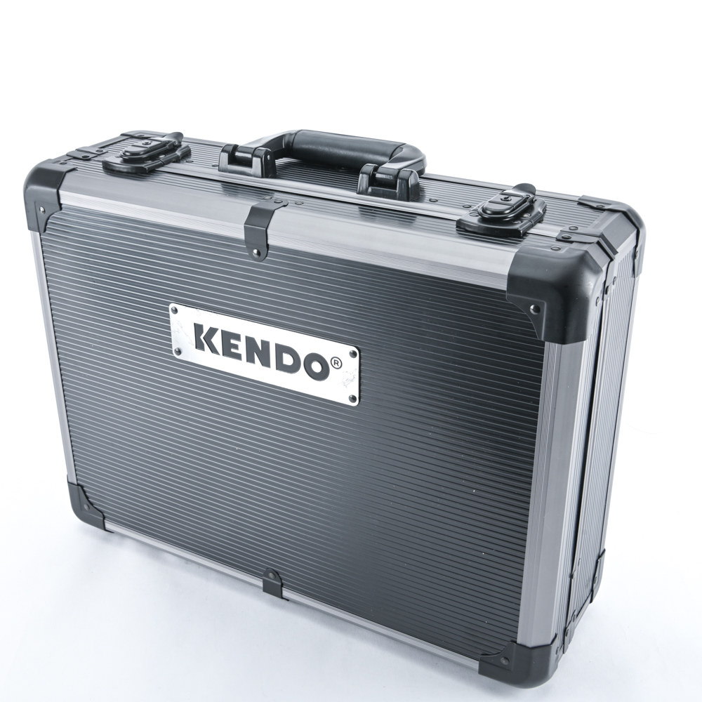 KENDO 90702 ชุดเครื่องมือ 124 ชิ้นพร้อมกระเป๋าอลูมิเนียม 450×330×150mm