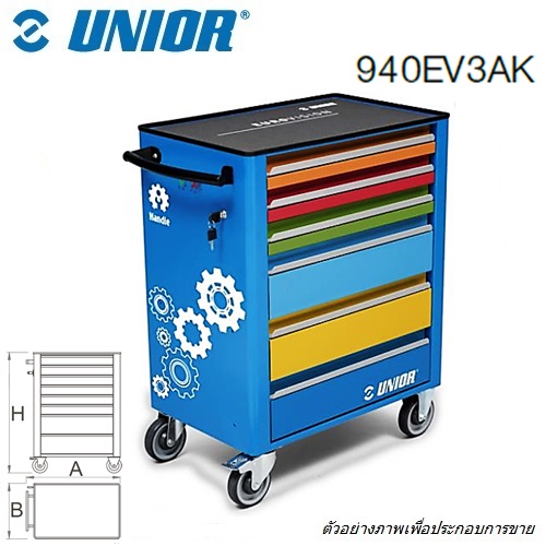 SKI - สกี จำหน่ายสินค้าหลากหลาย และคุณภาพดี | UNIOR 940EV3AK ตู้เครื่องมือล้อเลื่อน