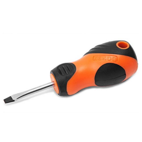 SKI - สกี จำหน่ายสินค้าหลากหลาย และคุณภาพดี | KENDO 20141 ไขควงหัวโตปากแบน (แกนกลม+ด้ามหุ้มยาง) ขนาด 1.1/2นิ้ว(38mm.)xแกน 4mm.