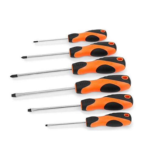 SKI - สกี จำหน่ายสินค้าหลากหลาย และคุณภาพดี | KENDO 85114 ชุดไขควง แบน-แฉก 6 ตัวชุด (ด้ามหุ้มยาง)