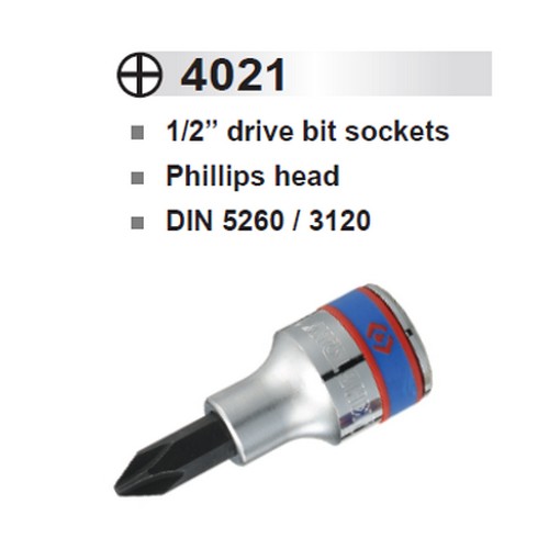 SKI - สกี จำหน่ายสินค้าหลากหลาย และคุณภาพดี | KINGTONY 4021 ลูกบ๊อกหัวไขควง ปากแฉก รู 1/2-3mm.