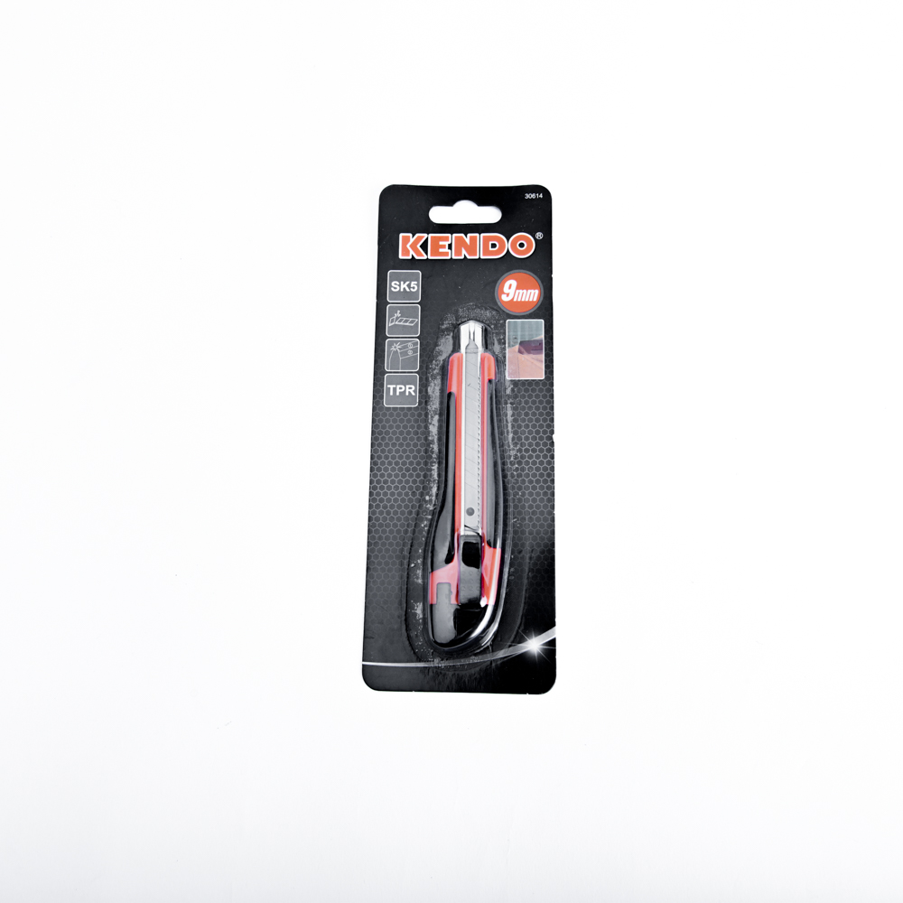 KENDO 30614 มีดคัตเตอร์ (หุ้มยาง) ขนาด 9mm