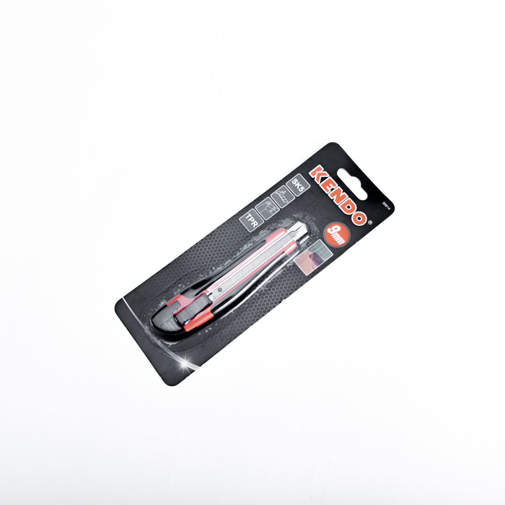 KENDO 30614 มีดคัตเตอร์ (หุ้มยาง) ขนาด 9mm