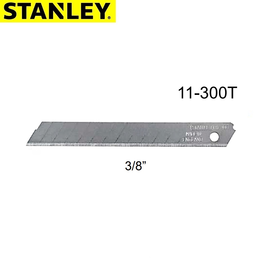 SKI - สกี จำหน่ายสินค้าหลากหลาย และคุณภาพดี | STANLEY #11-300T ใบมีดคัตเตอร์ 3/8นิ้ว [10ใบ/แผง] (PBT) 