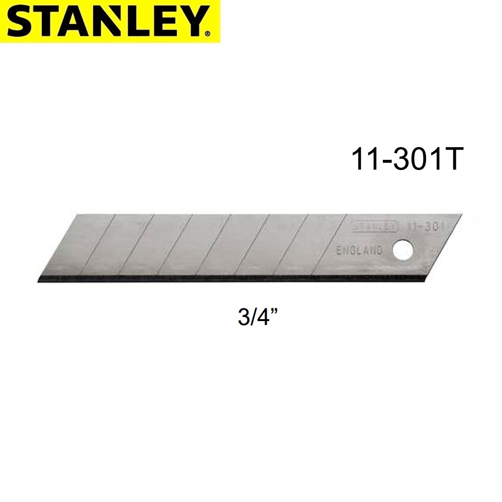 SKI - สกี จำหน่ายสินค้าหลากหลาย และคุณภาพดี | STANLEY #11-301T ใบมีดคัตเตอร์ 3/4นิ้ว [10ใบ/แผง] (PBT)
