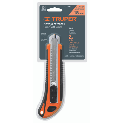 TRUPER 16977 มีดคัตเตอร์อเนกประสงค์ 6 นิ้ว ด้ามยาง (CUT-6X) (ราคาต่ออัน ,ในกล่องบรรจุ 6 อัน)
