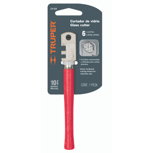 TRUPER 12954 คัตเตอร์ตัดกระจก 0.17 นิ้ว พร้อมใบมีด 6 ใบ (CV-5X) (ราคาต่ออัน ,ในกล่องบรรจุ 6 อัน)