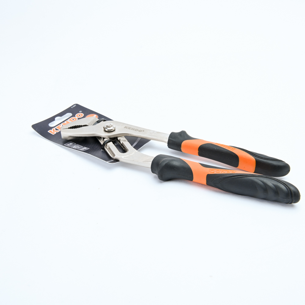 KENDO 11407 คีมคอม้า (ชุบนิกเกิลปัดเงา/ด้ามหุ้มยาง) 250mm/10นิ้ว
