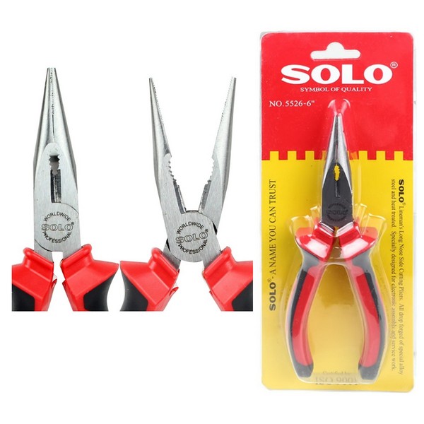 SKI - สกี จำหน่ายสินค้าหลากหลาย และคุณภาพดี | SOLO #5526-6นิ้วคีมปากแหลม (6อัน/กล่อง)