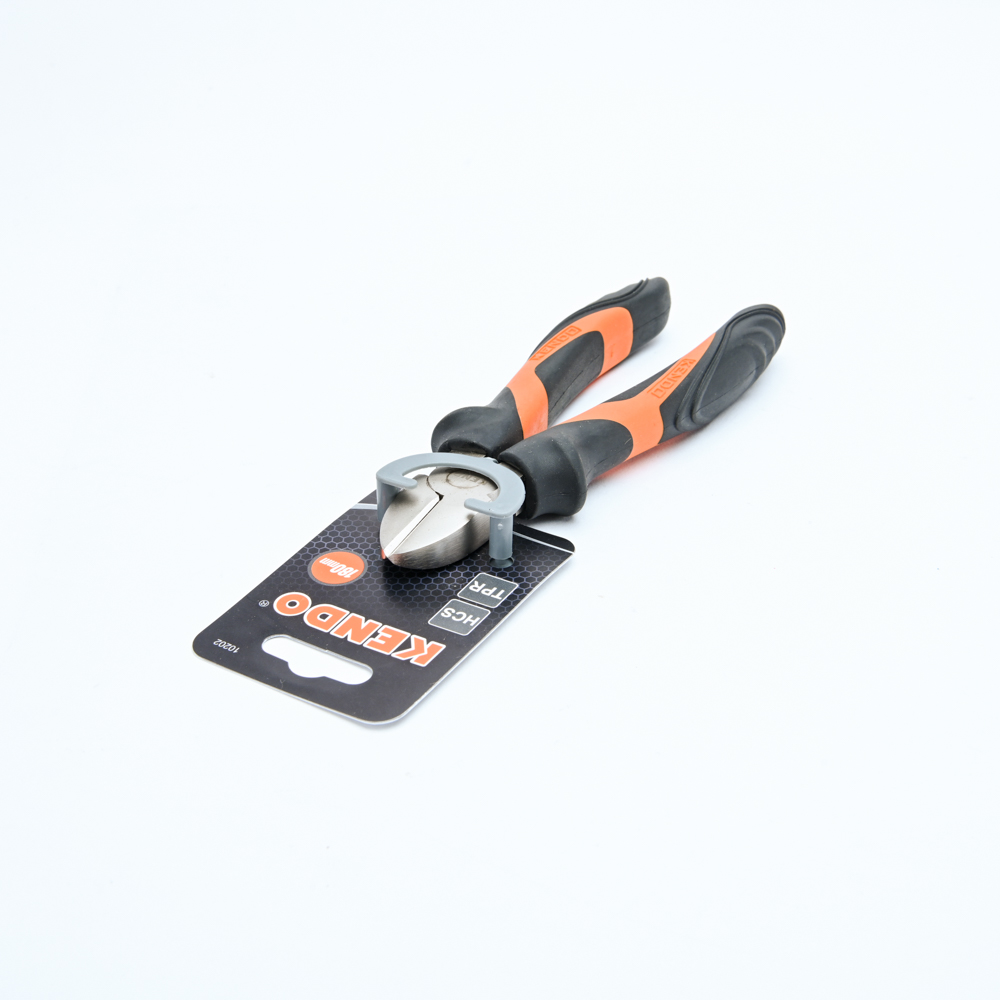 KENDO 10202 คีมปากเฉียง (ชุบนิกเกิล/ด้ามหุ้มยาง) 7นิ้ว/180mm