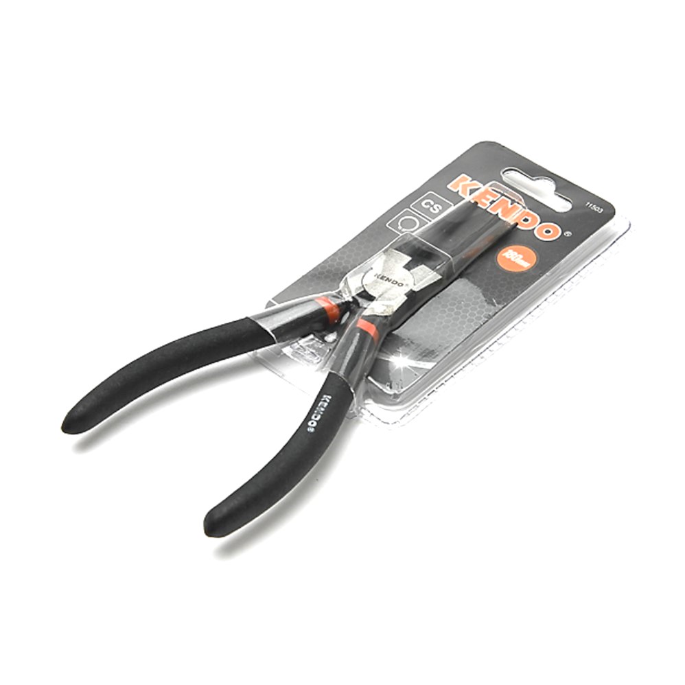 KENDO 11503 คีมหนีบแหวน ปากตรง (ชุบปัดเงา) 180mm/7นิ้ว