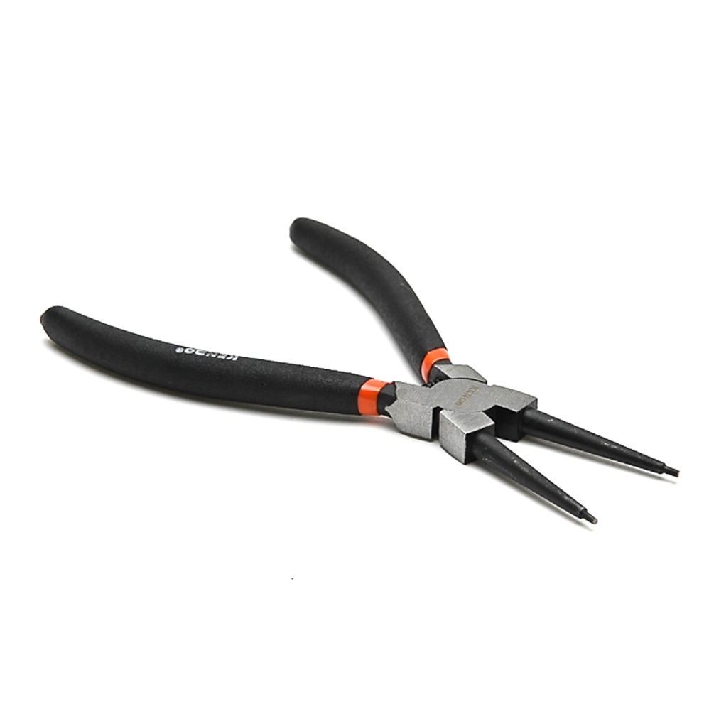 KENDO 11503 คีมหนีบแหวน ปากตรง (ชุบปัดเงา) 180mm/7นิ้ว