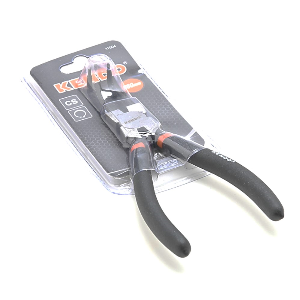 KENDO 11504 คีมหนีบแหวน ปากงอ 180mm/7นิ้ว