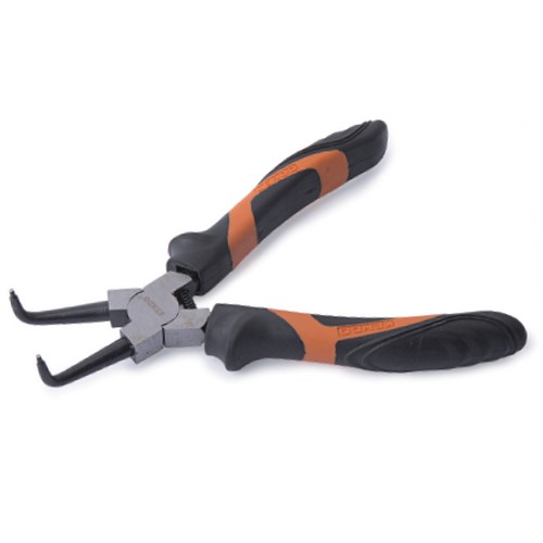 SKI - สกี จำหน่ายสินค้าหลากหลาย และคุณภาพดี | KENDO 11514 คีมหนีบแหวน ปากงอ (ชุบปัดเงา/ด้ามหุ้มยาง) 180mm/7นิ้ว