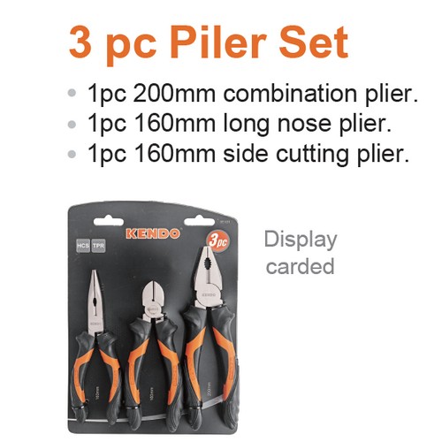 KENDO 85101 ชุดคีม 3 ชิ้น/ชุด (160mm,200mm)