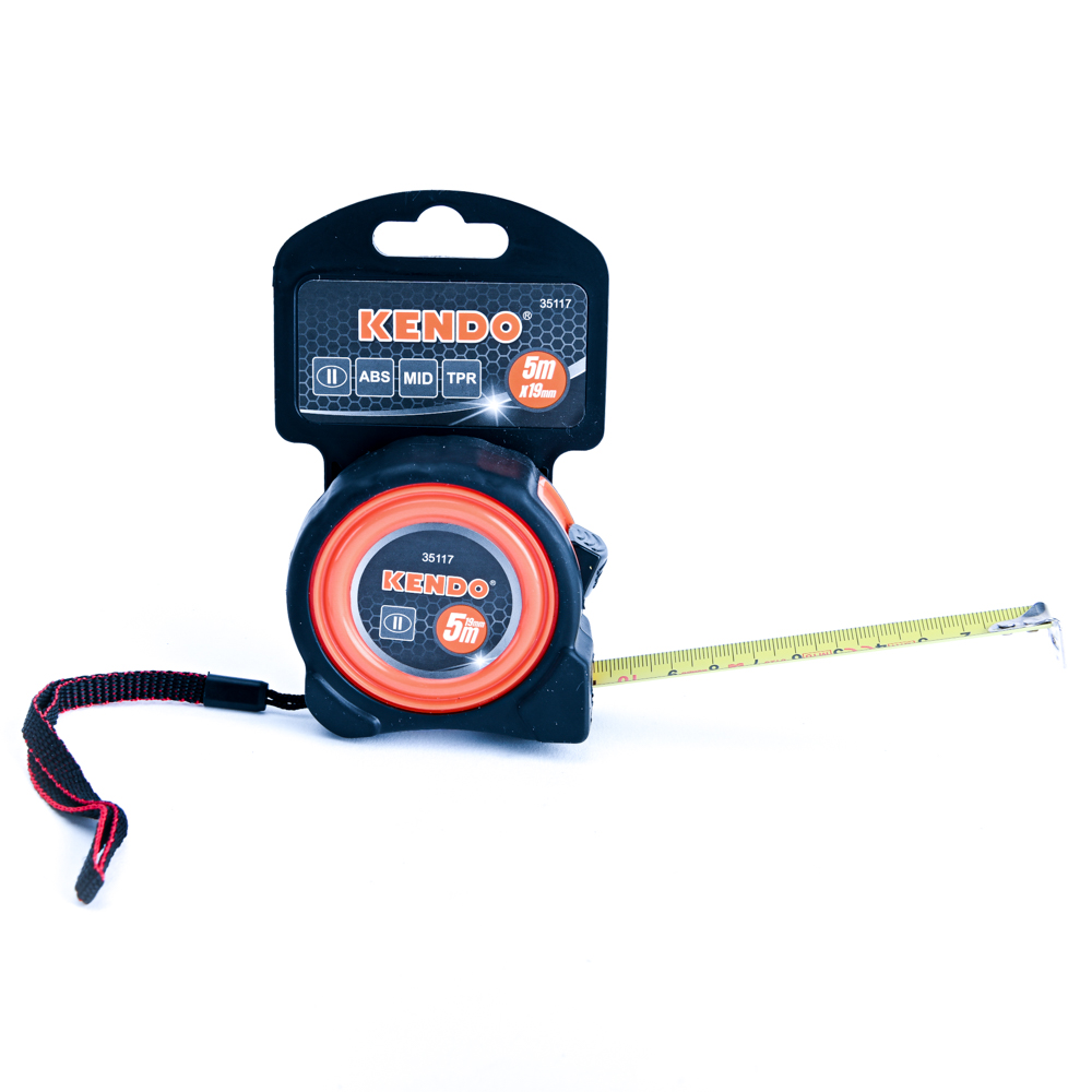 SKI - สกี จำหน่ายสินค้าหลากหลาย และคุณภาพดี | KENDO 35117 ตลับเมตร 5m.x19mm (หุ้มยาง)