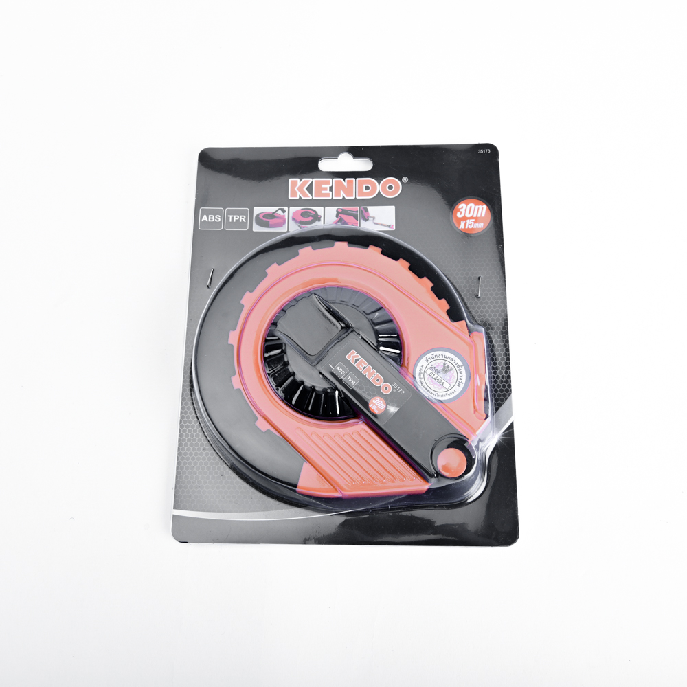 KENDO 35173 เทปวัดที่หุ้มยาง 30m.x15mm