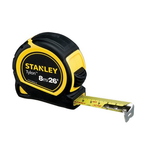 STANLEY 30-656N-20-159 ตลับเมตรพลาสติกสีดำ-เหลือง 8 ม. Tylon Tape (SPE)
