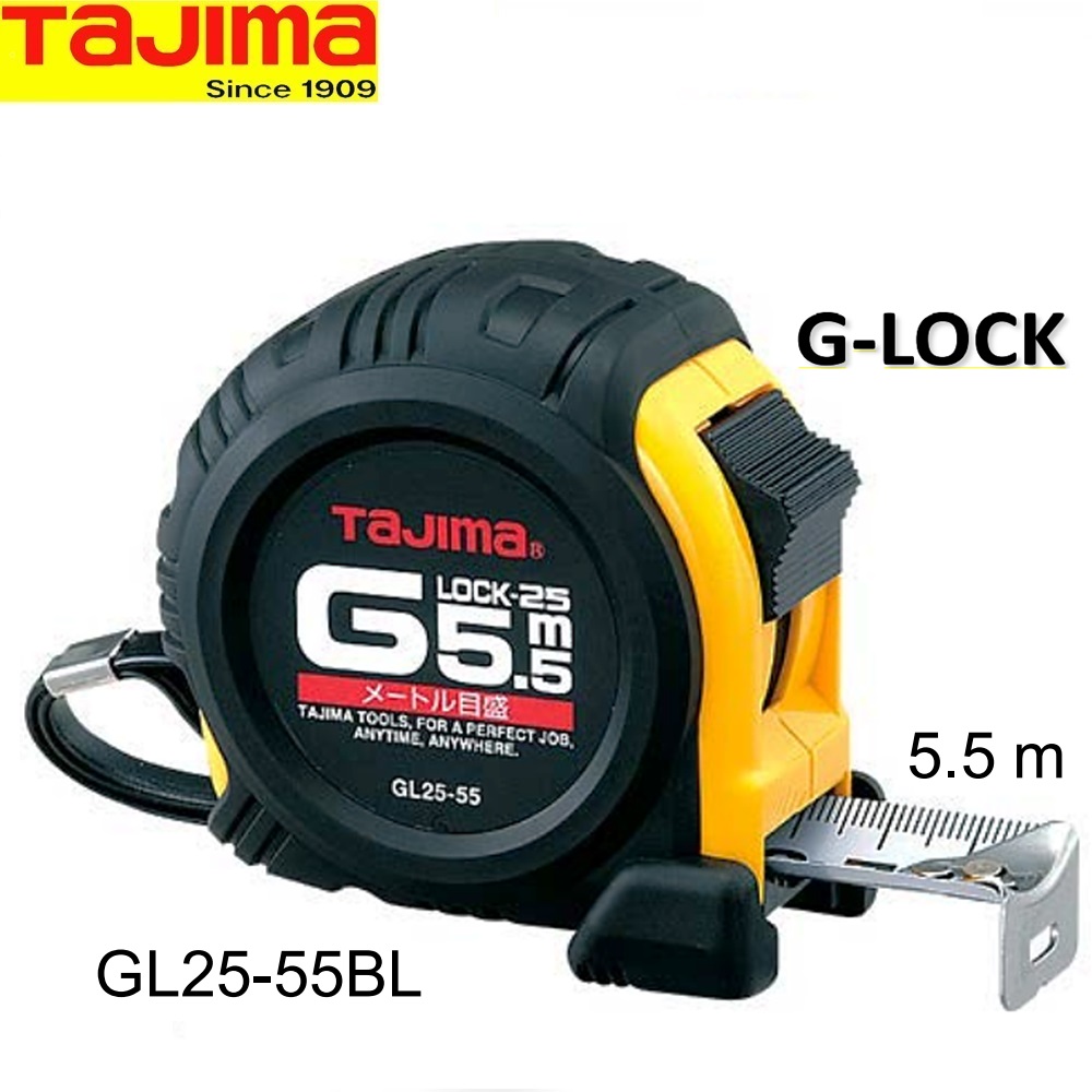 SKI - สกี จำหน่ายสินค้าหลากหลาย และคุณภาพดี | TAJIMA ตลับเมตรสายโลหะ(G-LOCK)gl19-55bl#5.5เมตร