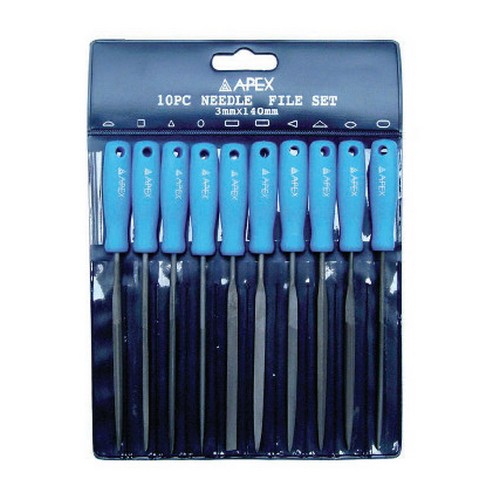 SKI - สกี จำหน่ายสินค้าหลากหลาย และคุณภาพดี | APEX ตะไบพร้อมด้าม 10 ตัวชุด แบนตัด (AP-2601004)