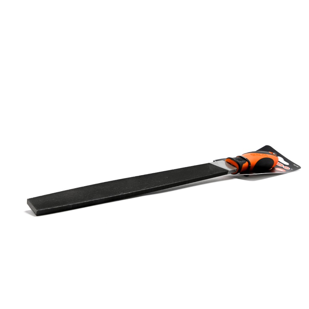 KENDO 30106 ตะไบแบนกลาง พร้อมด้ามหุ้มยาง 250mm.(10นิ้ว)