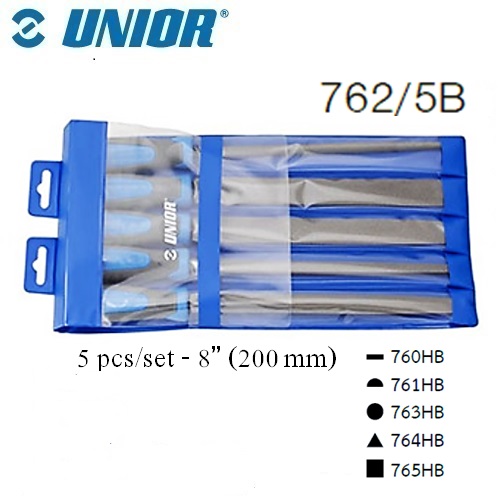 UNIOR 762/5B ชุดตะไบ-หยาบ 8นิ้ว