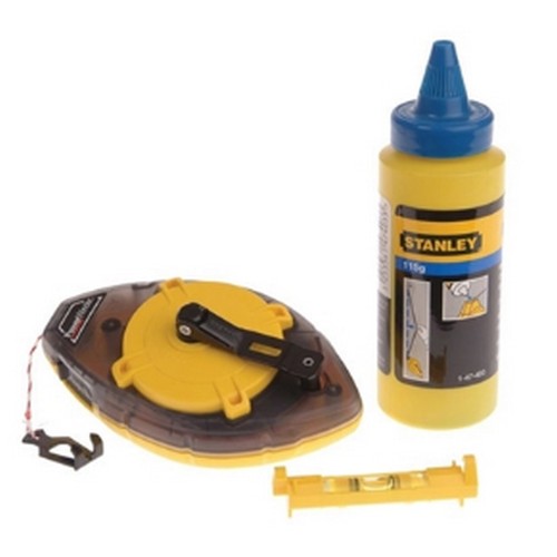 SKI - สกี จำหน่ายสินค้าหลากหลาย และคุณภาพดี | STANLEY #47-443 บักเต้า พร้อมสีฝุ่นน้ำเงินและระดับน้ำ [ราคาต่อชุด , 1 กล่องมี 5ชุด] (PBT) 