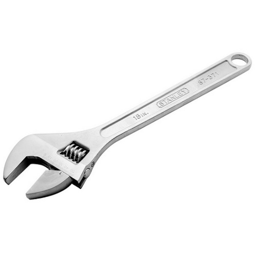 STANLEY 87-371 ประแจเลื่อนชุบขาว 18นิ้ว (ราคาต่ออัน , 1 กล่องมี 2อัน) (PBT)