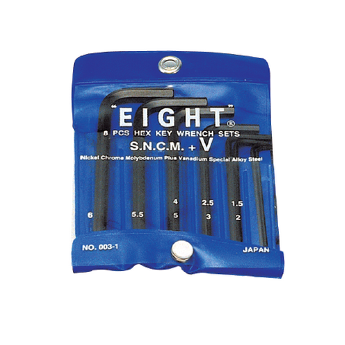 SKI - สกี จำหน่ายสินค้าหลากหลาย และคุณภาพดี | EIGHT หกเหลี่ยมสั้นสีดำชุดแผง 8 ตัว 1/16นิ้ว-1/4นิ้ว (1โหล/กล่อง)