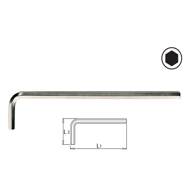 SKI - สกี จำหน่ายสินค้าหลากหลาย และคุณภาพดี | UNIOR 220 ประแจหกเหลี่ยมตัวเเอลชุบขาว 3-1/8 mm (19-9-60)