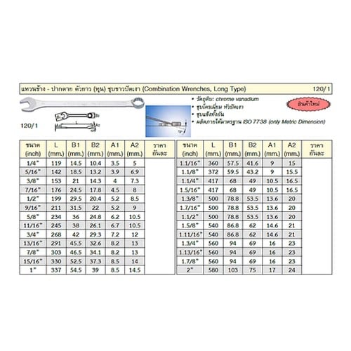 UNIOR 120/1 แหวนข้างปากตาย 7/8นิ้ว ตัวยาว ชุบขาวปัดเงา