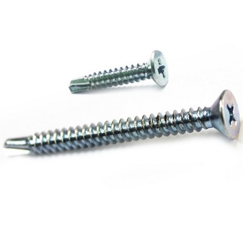 SKI - สกี จำหน่ายสินค้าหลากหลาย และคุณภาพดี | FASTENIC #SDF-1050 สกรูเกลียว รุ่นหัวเรียบ (ชุบซิงค์ขาว) #10x50 mm. (1000ตัว/กล่อง)