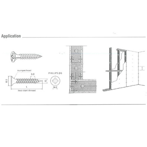 SKI - สกี จำหน่ายสินค้าหลากหลาย และคุณภาพดี | FASTENIC #DW-6034 เกลียวปล่อยยิปซั่ม หัวเตเปอร์ 3/4นิ้ว (1000ตัว/กล่อง)