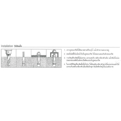 FASTENIC #ST-HDG58-160 5/8นิ้ว ปลั๊กสตัดโบล์ท (15ตัว/กล่อง) (150ตัว/ลัง)