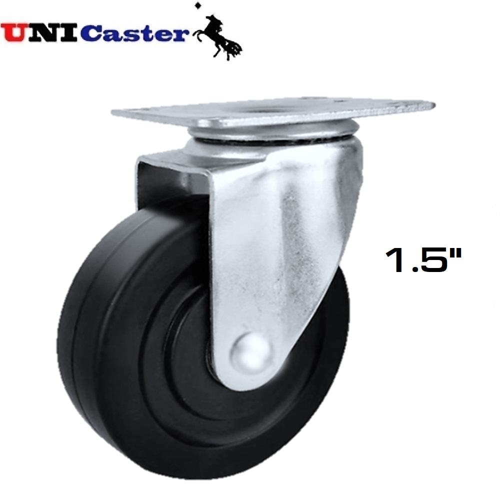 UNI Caster ล้อยางแป้นชุด 1.5นิ้ว