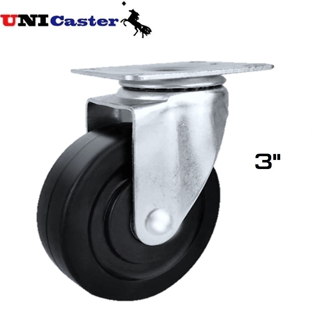 UNI Caster ล้อยางแป้นชุด 3นิ้ว